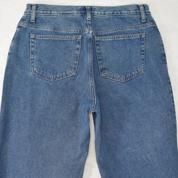 Eddie Bauer Wide Leg Raw Hem Red Plaid Flannel-Lined Women's Jeans Cotton 12 32 - Picture 9 of 14